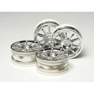 [ชุดแต่งรถบังคับ] TAMIYA 53860 OP.860 10-Spoke Metal Plated Wheels 4pcs. (24mm Offset 0) ชุดแต่งทามิย่าแท้ rc