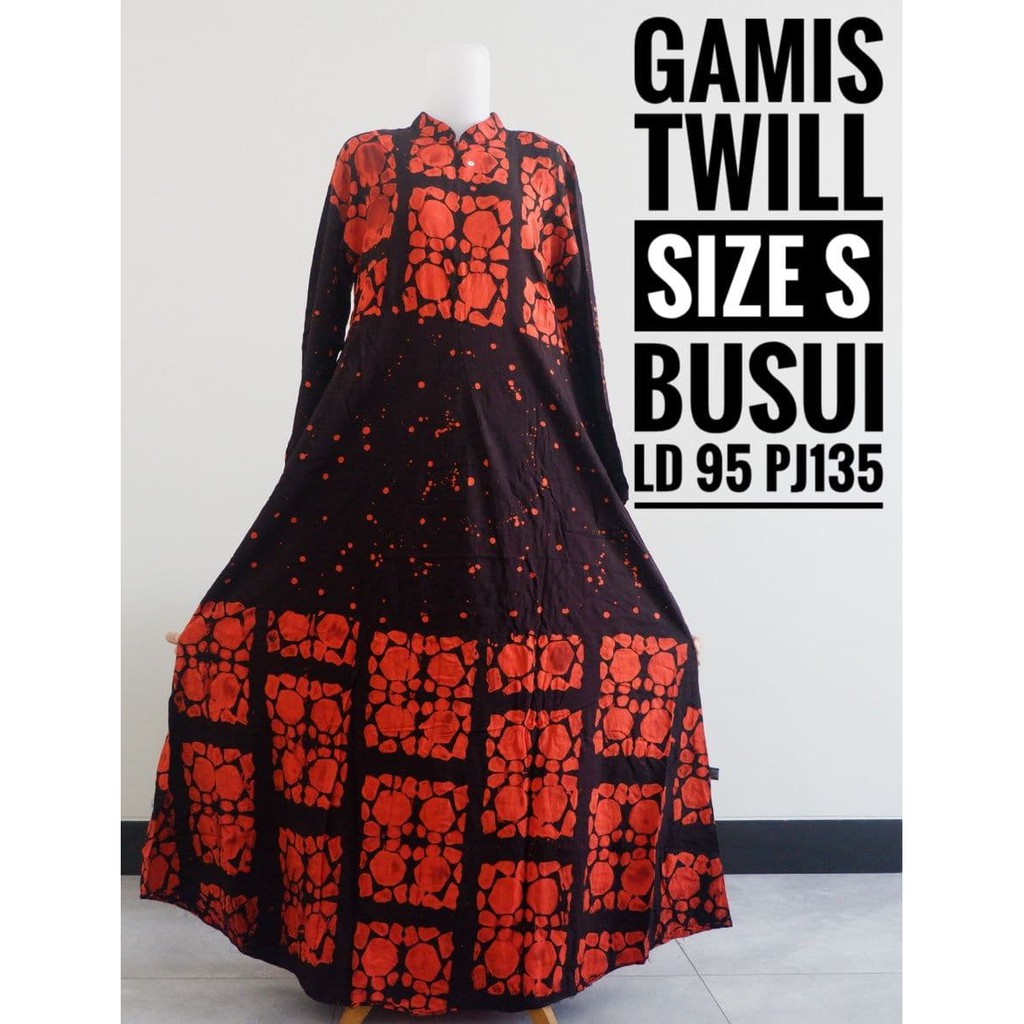 ล่าสุดผู้หญิงอินเทรนด์วัยรุ่น Gamis ชุด Syari Eid Raya บทคัดย่อ Batik Twill Original Pekalongan Busu
