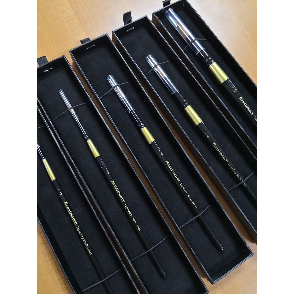 พู่กันสีน้ำขน kolinsky แท้ RENAISSANCE LEGENDARY BLACK SERIES BRUSH จำนวน 1 ด้าม