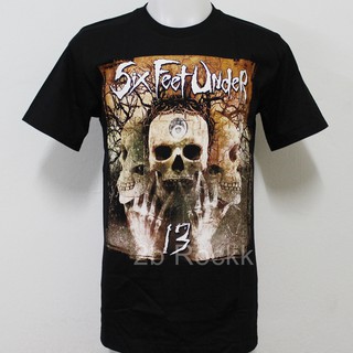 เสื้อยืดสีขาวเสื้อวง Six Feet Under เสื้อยืด เสื้อ ซิกส์ ฟีต อันเดอร์ S139 Size ยุโรปS-4XL