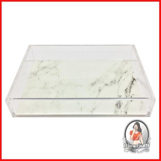 อุปกรณ์บนโต๊ะอาหารอื่นๆ อุปกรณ์บนโต๊ะอาหาร ถาดอะคริลิก 22x16x4 ซม. MARBLE KECH สีขาว M 
 ผลิตจากอะคริลิกคุณภาพดี
 เพิ่มพ