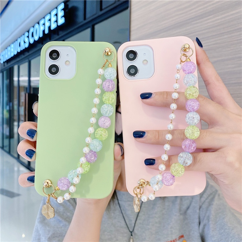 Huawei P10 P20 P30 P40 Mate10 Mate20 Mate30 P50 Pro P20lite Nova3e Mate20X Mate40 Mate40Pro Phone Case Two Rows of Colorful Crystal Beads Bracelet TPU Soft Cover กรณีศึกษา #8