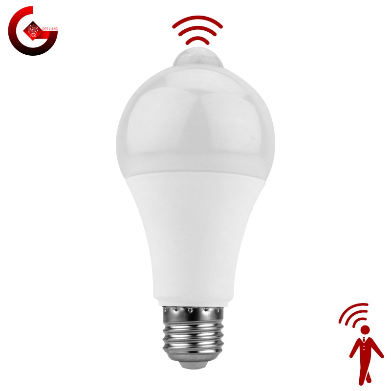 Got Liang PIR โคมไฟเซนเซอร์ตรวจจับการเคลื่อนไหว 5W 7W 9W 12W Led Bulb E27 Auto Smart Led PIR อินฟราเรดบอดี้ไลท์ Motion Sensor Light