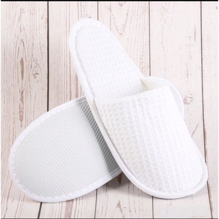 10 คู่ Slipper รองเท้าโรงแรมผ้ารังผึ้ง ซักได้ รองเท้าใส่ในบ้านผ้ารังผึ้ง WF02