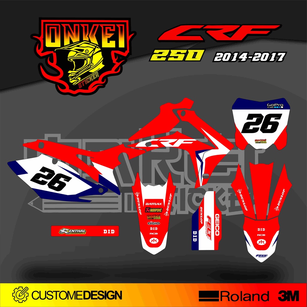 สติ๊กเกอร์ DECAL CRF 250 2014-2017 MB