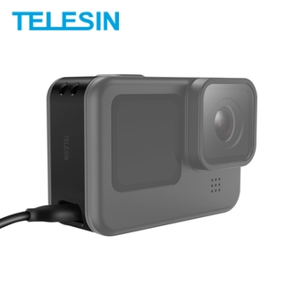 TELESIN ฝาครอบแบตเตอรี่ Go Pro Hero9 ถอดออกได้ พร้อมรู สําหรับกล้อง Gopro Hero 9 สีดํา