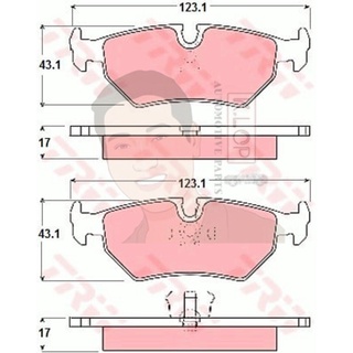 GDB1109 ผ้าเบรค-หลัง(TRW) (เนื้อผ้า COTEC) JAGUAR XJ6 (XJ40)