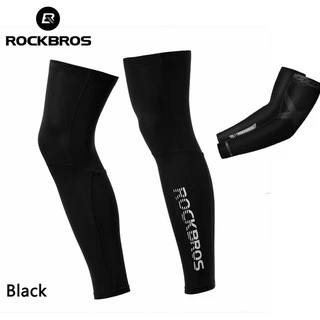 ROCKBROS กางเกงขายาวสำหรับขี่จักรยาน UV ปลอกขารัดกล้ามเนื้อ แถบยางซิลิโคน UPF50+