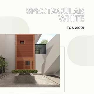 TOA สีทาบ้าน เฉดสี 21001 SuperShield, 4 Seasons 1 ลิตร (1/4 แกลอน) สีทาภายนอก สีทาภายใน จับคู่ลงตัว เกรดสูงสุด