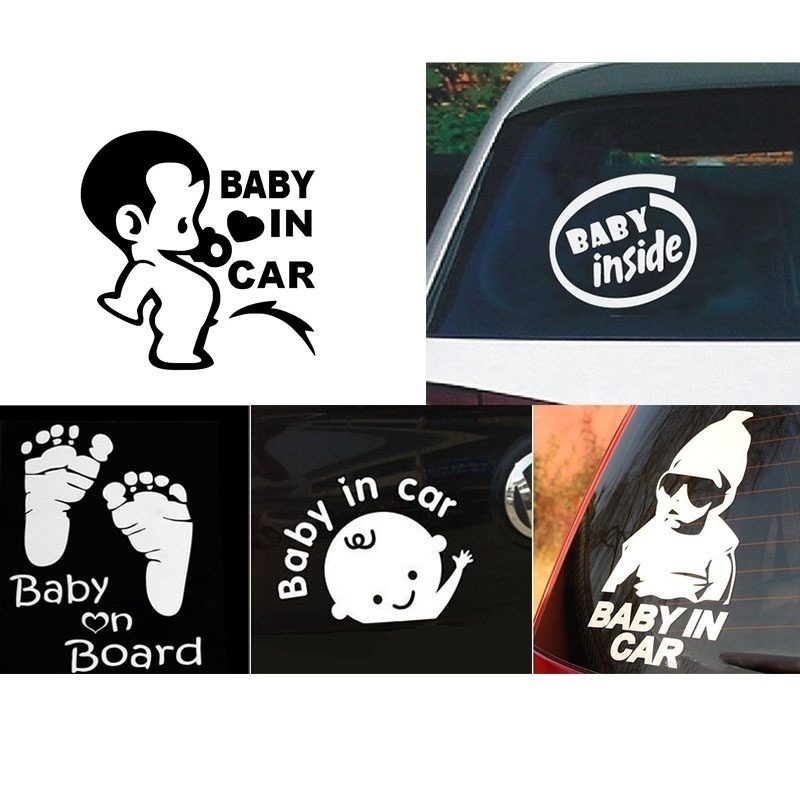 สติกเกอร์ติดรถน่ารัก / ไวนิล Baby In Car Baby on Board Safety Sign Sticker
