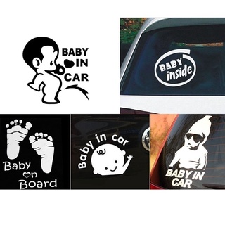 สติกเกอร์ติดรถน่ารัก / ไวนิล Baby In Car Baby on Board Safety Sign Sticker
