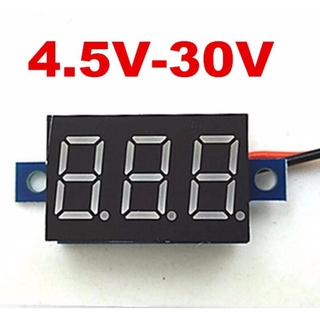 Voltmeter DC 4.5V-30V สีแดง จอ 0.36"