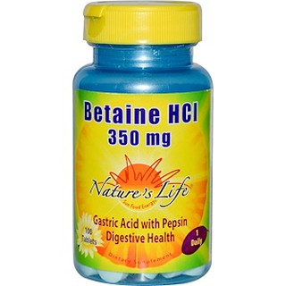 Natures Life, Betaine HCL, 350 mg, 100 Tablets