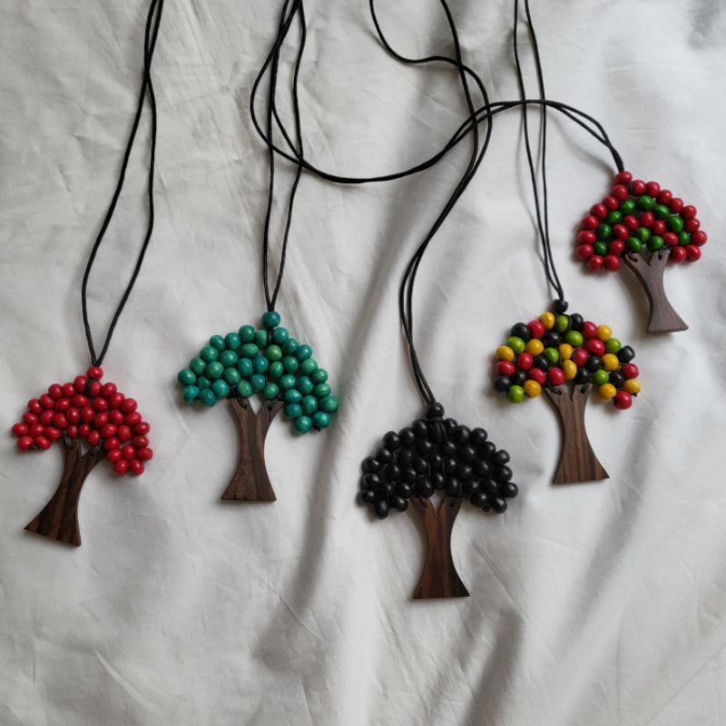 Big tree necklace สร้อยต้นไม้ ลูกปัดไม้