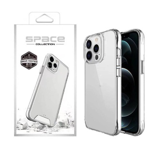 เคสใส SPACE ของแท้ ไม่เหลือง คุณภาพดี ปุ่มสีเงิ สําหรับiPhone 14 pro max 13 Pro max 12 15 11 Pro max 7 8 plus SE x xr