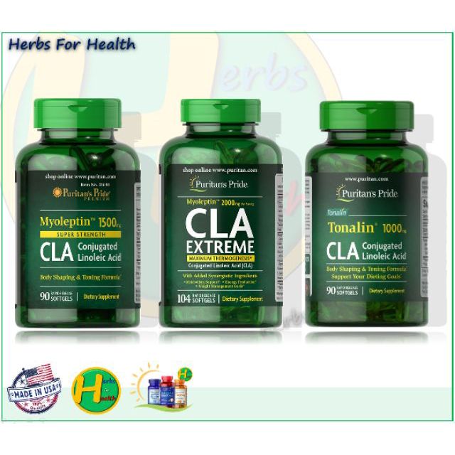 Puritan's Pride Myo-Leptin CLA Tonalin 1000mg / CLA Extreme 2000 mg / CLA 1500 mg