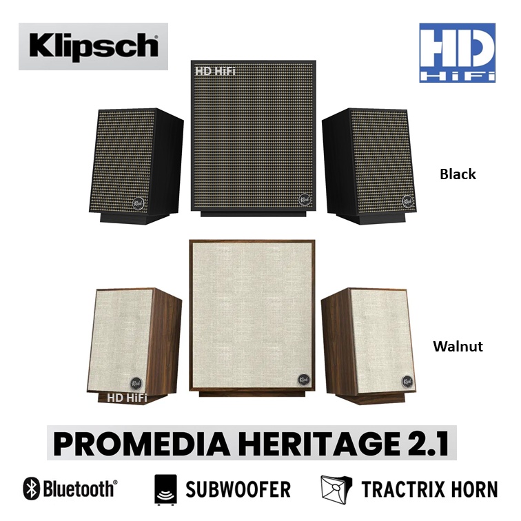 Klipsch ProMedia Heritage 2.1 Desktop Computer Speaker Monitors with 8” Subwoofer