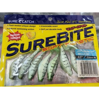 เหยื่อปลายาง Sure Catch สีไฟไทเกอร์ ขนาด3นิ้ว