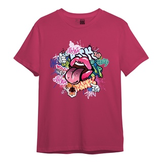 Barking Dog  เสื้อยืดแขนสั้น Gildan Premium สกรีน DTG ลาย Mouth Pink