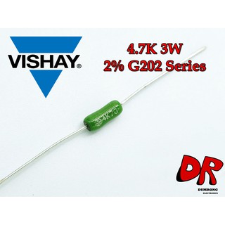 (5 ชิ้น) ตัวต้านทาน ขนาด 4.7k โอห์ม 3W 2% VISHAY G202 series 4K7