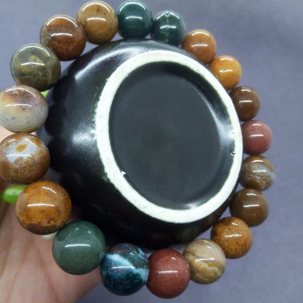 Marine agate bracelet แฟชั่นหินธรรมชาติมหาสมุทรอาเกตรอบลูกปัดสร้อยข้อมือเสน่ห์ขายส่ง