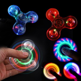 ✨COD✨แฮนด์สปินเนอร์ ไจโร ของเล่น ของเล่นเด็ก สีสันสดใส LED Fidget Spinner Mechanical Gyro