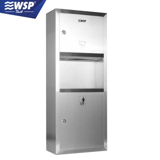 WSP ที่ใส่ทิชชู่และถังขยะสแตนเลส304 ใช้งานแบบ 2IN1 รุ่น TPW-302