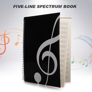 Blank Music Score Manuscript Book Writing Stave Notebook Black A4 50 Sheets