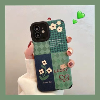 เคสโทรศัพท์มือถือ แบบนิ่ม ลายตารางหมากรุก ดอกไม้ สีเขียว สําหรับ Huawei nova5 nova7 p40 p30 Honor 50 8x