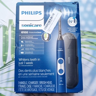 ฟิลิปส์ แปรงสีฟันไฟฟ้า Sonicare ProtectiveClean 6100 Power Toothbrush, Navy Blue รุ่น HX6871/49 (Philips®)