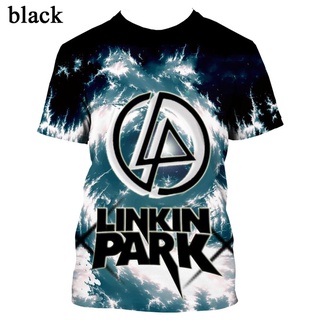 Linkin PARK เสื้อยืดแขนสั้นคอกลมพิมพ์ลาย 3D แฟชั่นผู้ชายและผู้หญิง