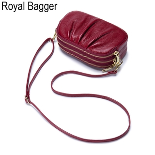 Royal Bagger New Shoulder Sling Bags for Women Genuine Cow Leather Simple Phone Bag Fashion Ladies Clutch Wallet Crossbody Bag