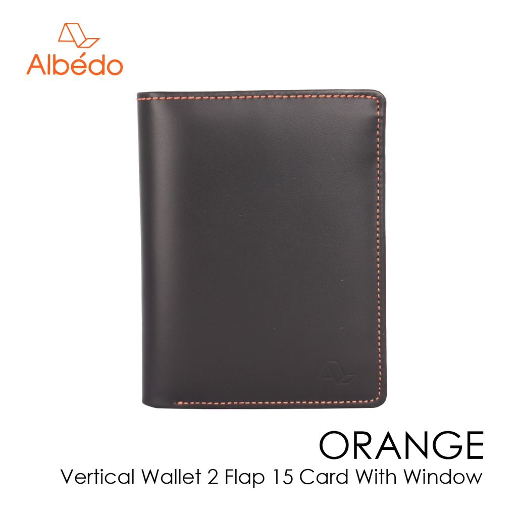 [Albedo] ORANGE VERTICAL WALLET 2 FLAP 15 CARD WITH WINDOW กระเป๋าสตางค์/กระเป๋าใส่บัตร รุ่น ORANGE - OR04599