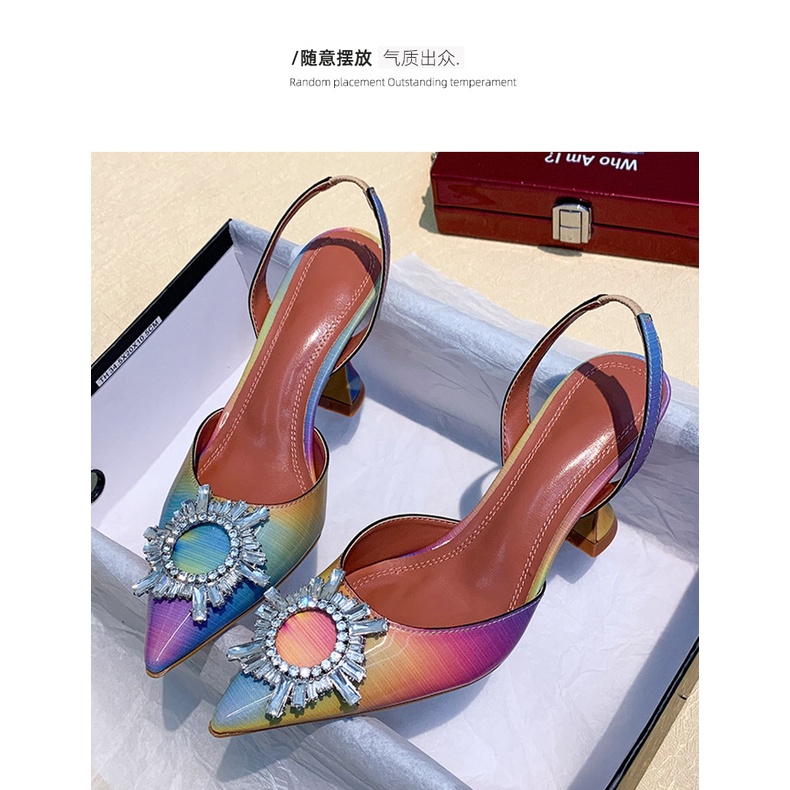 2020 Luxury Patent Leather Women Pumps Sun Style Rhinestone High Heels ...