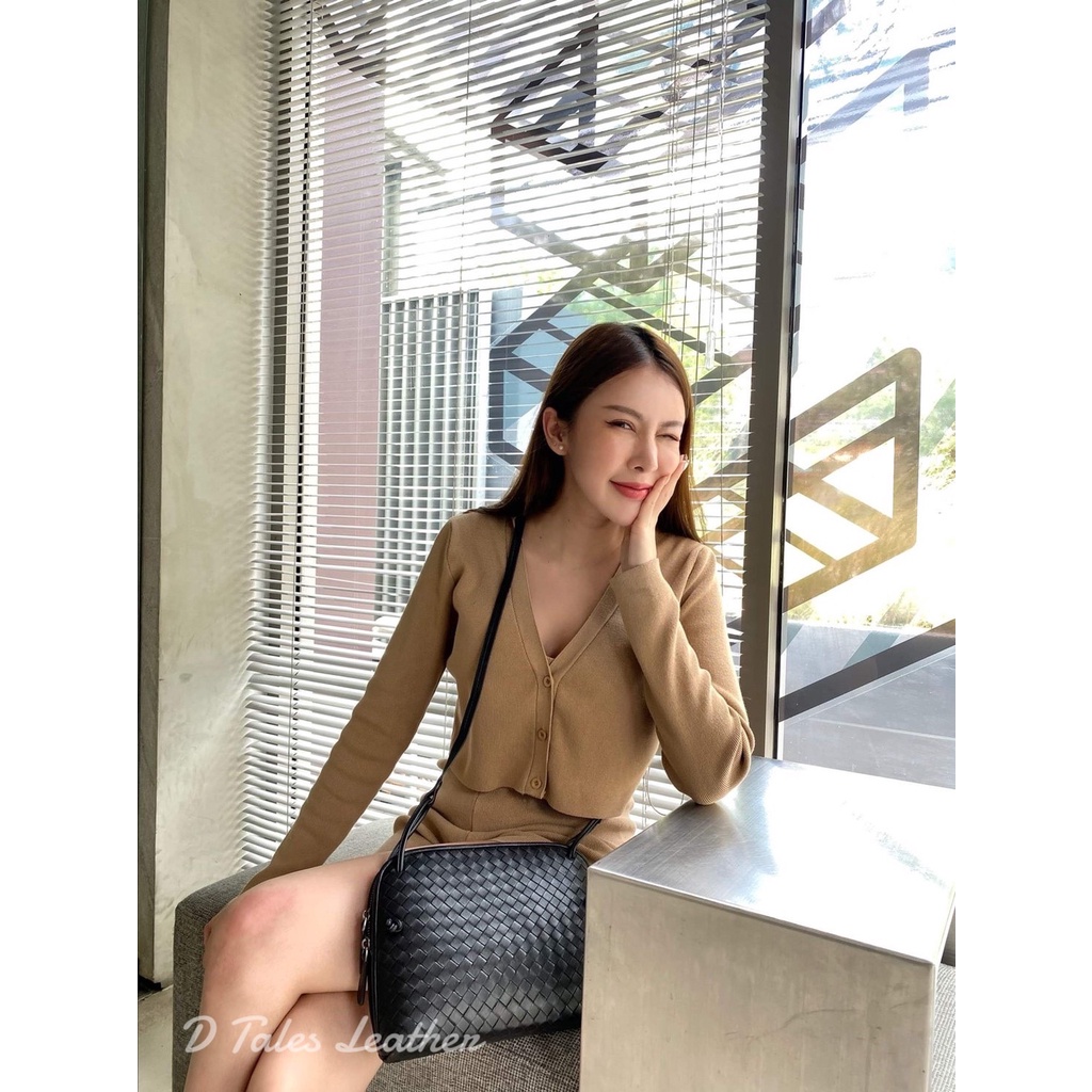 DTALES Margie หนังแกะแท้ กระเป๋าหนังแท้ กระเป๋าสะพายน้ำหนักเบา หนังนุ่มๆ งานสานพรีเมี่ยม