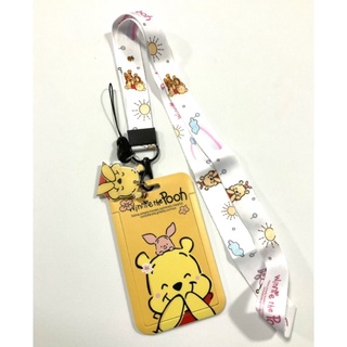 POOH สายคล้องคอ สายคล้องบัตร ซองใส่บัตร ที่ใส่บัตร พร้อมสายคล้องคอ (2cm) ลาย หมีพูห์ มีตุกตาเล็ก แถมด้วย งานสวย BY PMYL