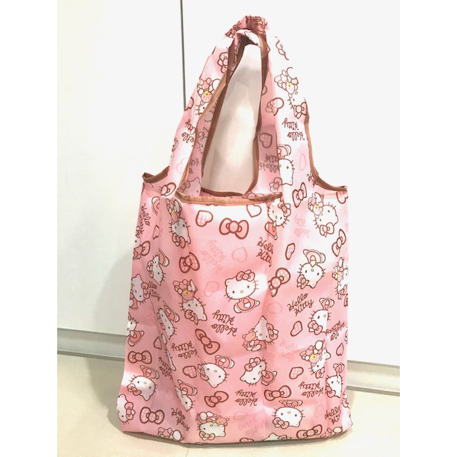 KITTY  กระเป๋าผ้า กระเป๋า ผ้าไนล่อน (ลดโลกร้อน ) พับเก็บได้ สวยงาม สะดุดตา น่าใช้งาน ลาย  คิตตี้ ชมพู  a BY  MANOPNEST - รูปที่ 2