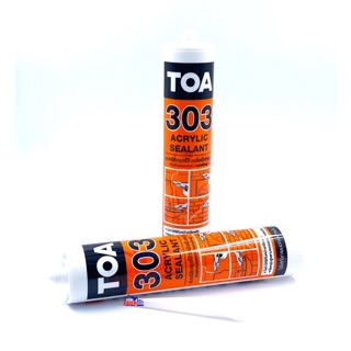 TOA อะคริลิกอุดโป๊วชนิดยืดหยุ่น 303 ทีโอเอ Acrylic Sealant 303 (สีขาว ขนาด 280มล.)