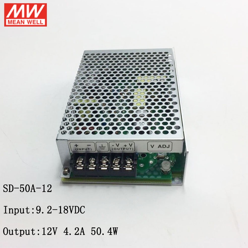 Mean WELL SD-50A-12 9.2 ~ 18V DC ถึง 12V DC 50W DC-DC Converter Switching Power Supply 12V ถึง 12V 4