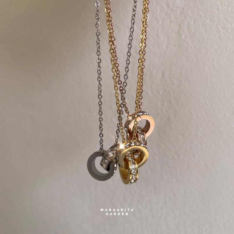 Margarita Cross Diamond Hoops Pendant Necklace