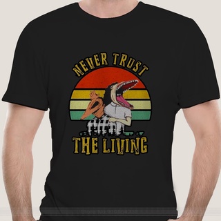 เสื้อยืดแขนสั้น ผ้าฝ้าย ระบายอากาศได้ดี ลาย Never Trust The Living สไตล์วินเทจ 2021S-5XL