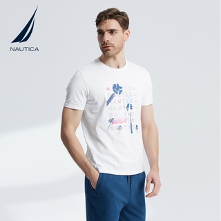 [S-5XL] Nautica / Nordika ใหม่ เสื้อยืดลําลอง ผ้าฝ้าย แขนสั้น คอกลม พิมพ์ลาย สําหรับผู้ชาย เหมาะกับฤดูใบไม้ผลิ ฤดูร้อน T