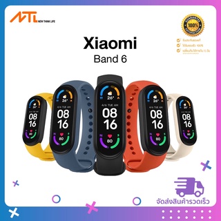 (ของแท้100%+พร้อมส่ง) Xiaomi Mi Band 6 สายรัดข้อมืออัจฉริยะ mi band 6 นาฬิกาสมาร์ทวอช นาฬิกาหน้าจอ AMOLED 1.56 นิ้ว