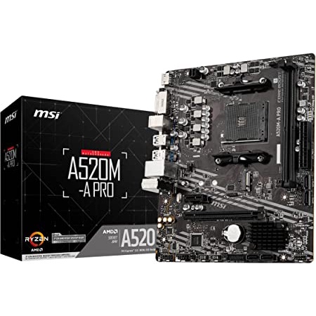 MAINBOARD (AM4) MSI A520M-A PRO Supports AMD Ryzen™ 5000 &amp; 3000 Series desktop processors and AMD Ryzen™ 4000 G-Series