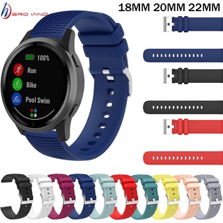 สายนาฬิกาข้อมือซิลิโคน 18 มม. 20 มม. 22 มม. สําหรับ Garmin Vivoactive 4 4S Vivoactive 3 Venu 2 Forerunner 645 245m Smart Watch Band Bracelet 2022