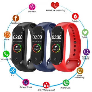 M4 สมาร์ทวอท์ชความดันโลหิตฟิตเนส Tracker สร้อยข้อมือ Heart Rate สายรัดข้อมือสมาร์ท  สาย mi bandPedometer สร้อยข้อมือกีฬา Hotsell Vs Xiaomi Mi Band 4 เคสนาฬิกา Smart Watch สายรัดของ นาฬิกากันน้ำ Mi Ban