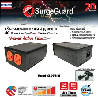 SurgeGuard : เครื่องกรองกระแสไฟฟ้าและลดทอนสัญญาณรบกวน รุ่น SL-2AV(ฺB)