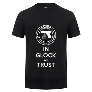 เสื้อยืดลําลอง คอกลม แขนสั้น พิมพ์ลายโลโก้ Glock Handgun USA ทรงหลวม แฟชั่นฤดูร้อน สําหรับผู้ชายสามารถปรับแต่งได้