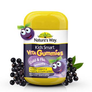 Natures Way Kids Smart Vita Gummies Cold &amp; Flu Fudge Improve Immunity วิถีธรรมชาติ เด็กฉลาด เย็นและไข้หวัดใหญ่ ฟัดจ์