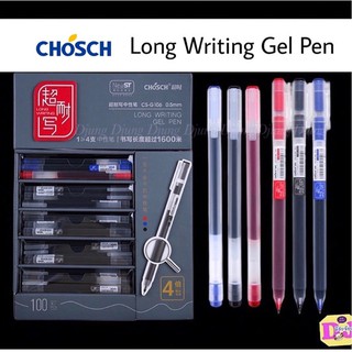 ปากกาเจลDeli  Chosch G106 ขนาดหัว 0.5 มม. หมึกน้ำเงิน/ดำ/แดง รุ่นน้ำหมึกเยอะ CS-G106